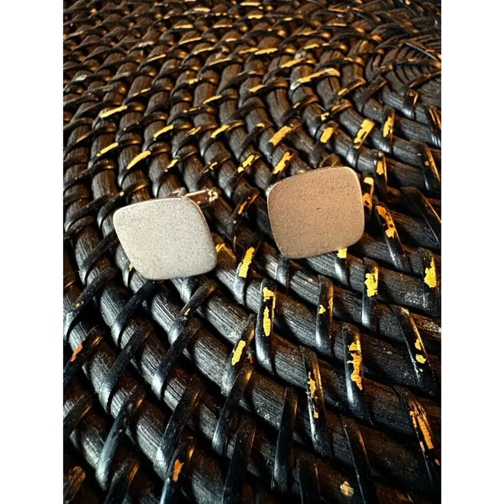 NS Meyer Sterling Silver Cufflinks Minimalist Rectangle Vintage